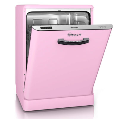 Swan Retro Under-Counter Dishwasher – Pink Swan Retro Under-Counter Dishwasher – Pink